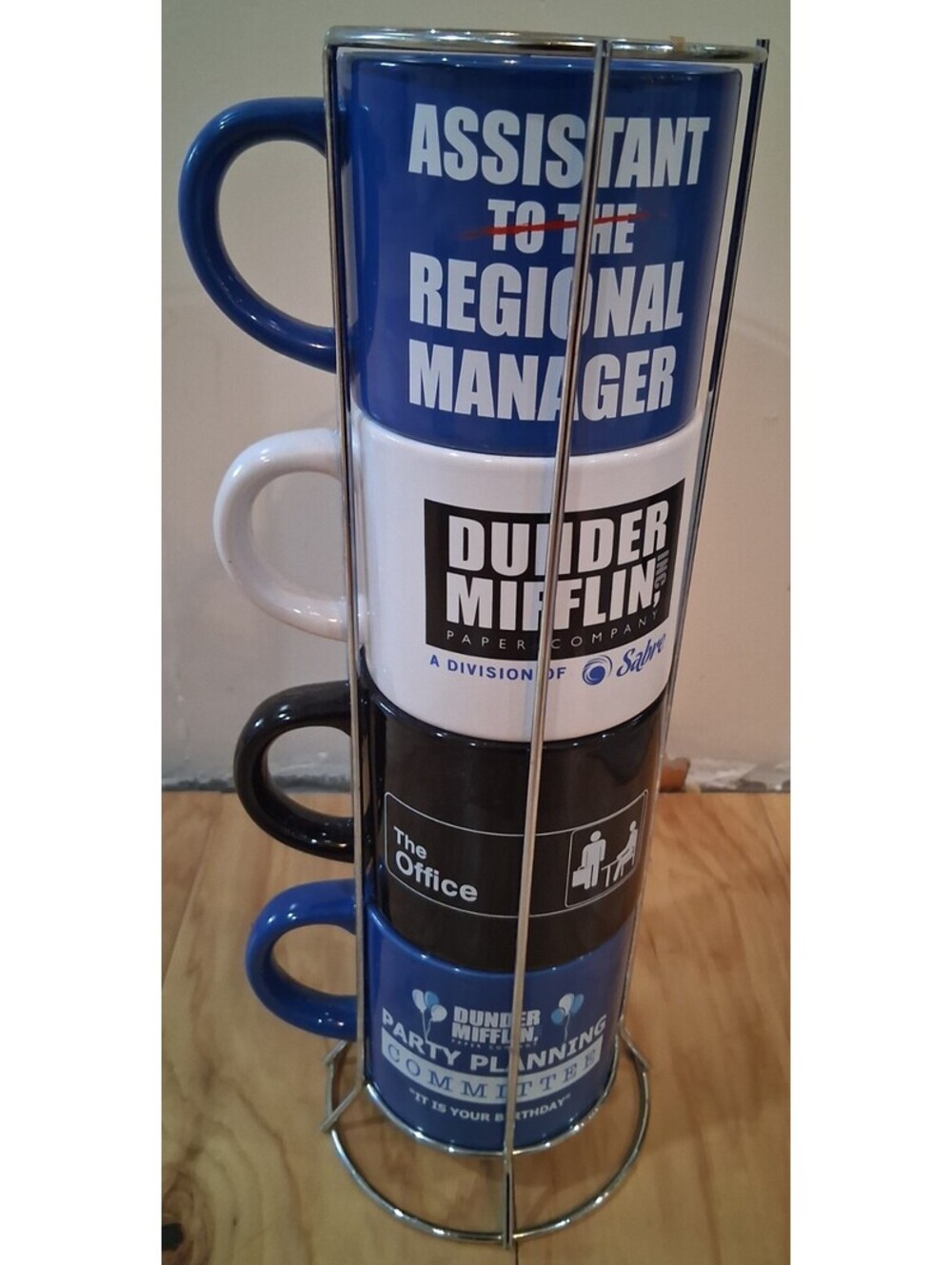 The Office Dunder Mifflin Ceramic Stacking Mugs With Rack - Set Of 4